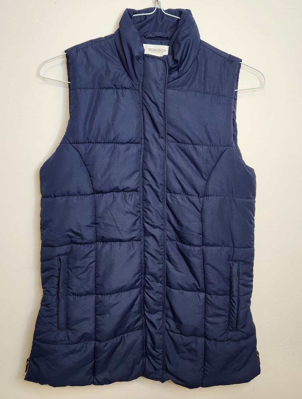 Workshop Republic Clothing Womens Blue Quilted Puffer Vest-Size Small